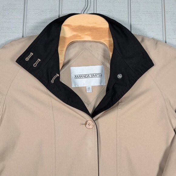 Amanda Smith Trench Coat Womens Size 10 All Weather Khaki Daily Dress Outdoors. - Picture 3 of 8